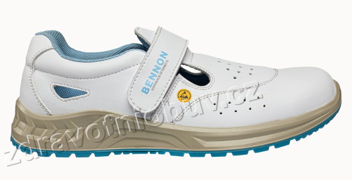 BA WHITE 01 ESD 0675020110 bílá plná špička sandál